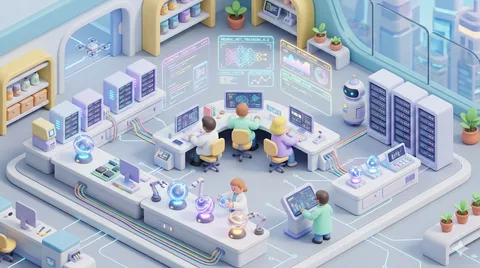 Lab & Concepts 的 AI 实验室插画