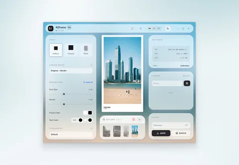 RZFrame 的照片边框与参数编辑界面
