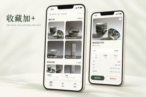 收藏加小程序的物品库与物品档案界面